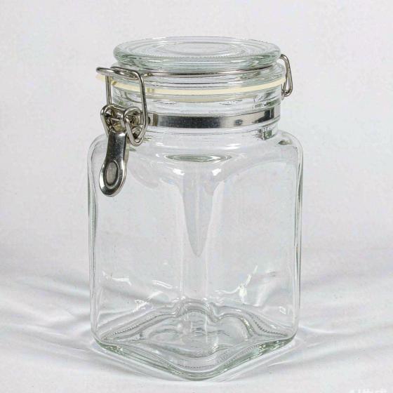 Food-Grade Glass Storage Jar with Clamp Lid - Airtight Canister for Pickling, Honey & Dry Goods