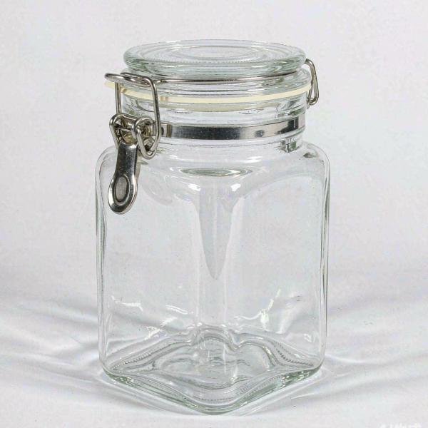 Food-Grade Glass Storage Jar with Clamp Lid - Airtight Canister for Pickling, Honey & Dry Goods