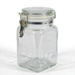 Food-Grade Glass Storage Jar with Clamp Lid - Airtight Canister for Pickling, Honey & Dry Goods
