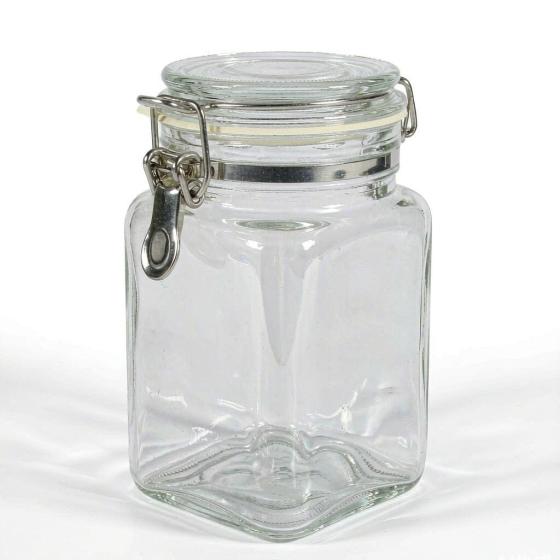 Food-Grade Glass Storage Jar with Clamp Lid - Airtight Canister for Pickling, Honey & Dry Goods